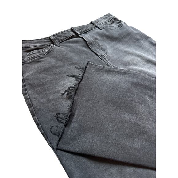 Sonoma Black Denim Jeans | Raw Hem Ankle Flare Stretch | Size 12 - Picture 4 of 10